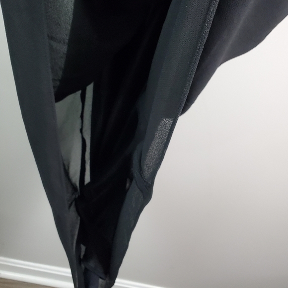 Jessica McClintock Bridal Black Asymmetrical Hem Beaded Strap Dress Vintage 6 - Picture 9 of 12